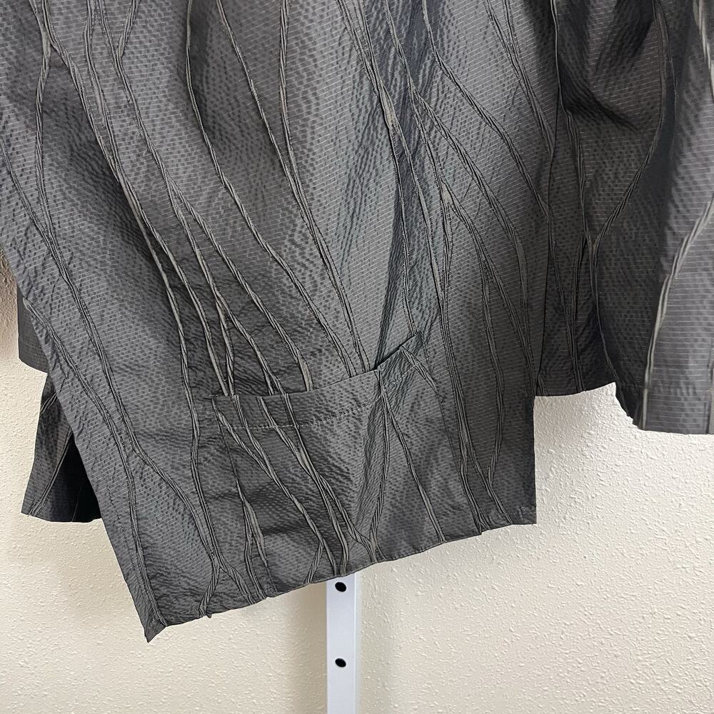 Luukaa Lagenlook Draped Open Front Jacket Gray Textured Plus Size 18 Artsy - Picture 2 of 5